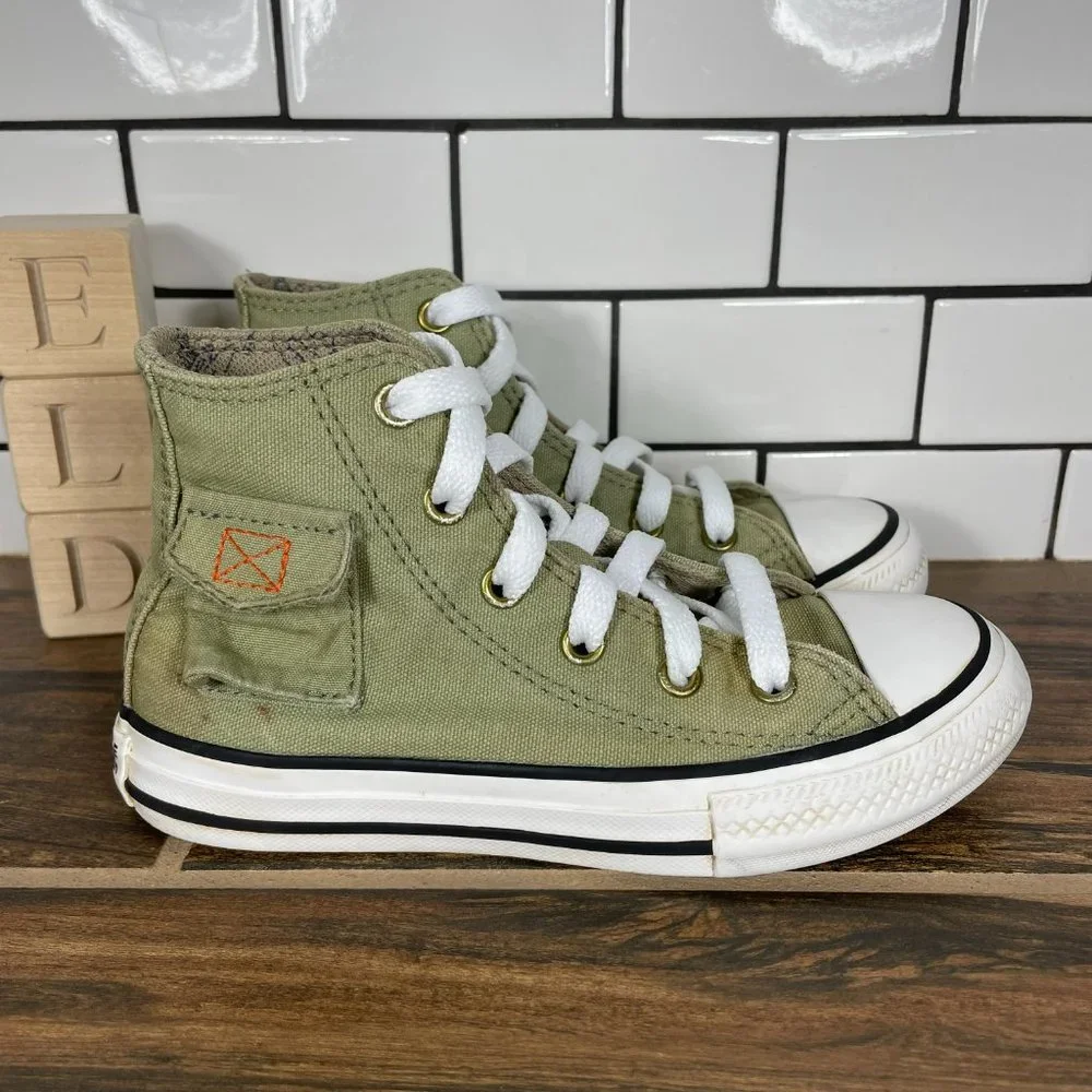 Converse Chuck Taylor All Star Pocket Junior Boy's Size 12 Shoes Green Sneakers
